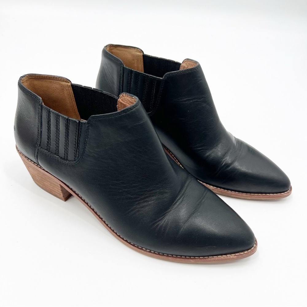 Madewell Ankle Chelsea Black Leather Pointed Toe Chelsea Boots